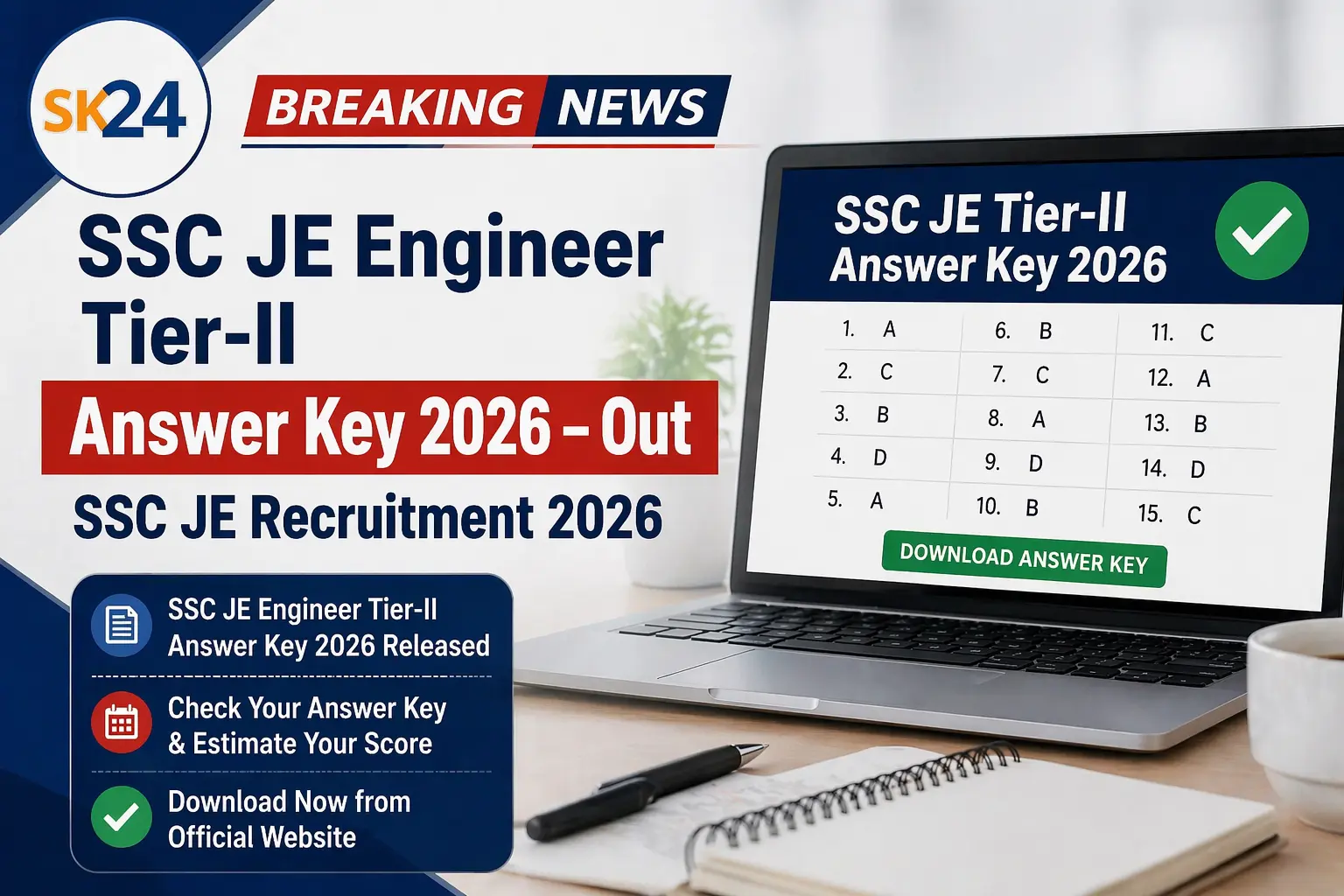 SSC JE Engineer Tier-II Answer Key 2026 – Out | SSC JE Recruitment 2026