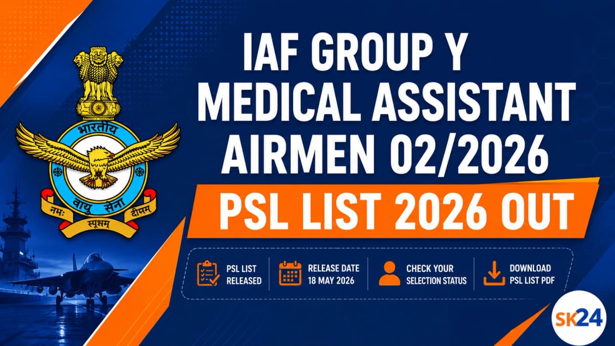 IAF Group Y Medical Assistant Airmen 02/2026 PSL List 2026