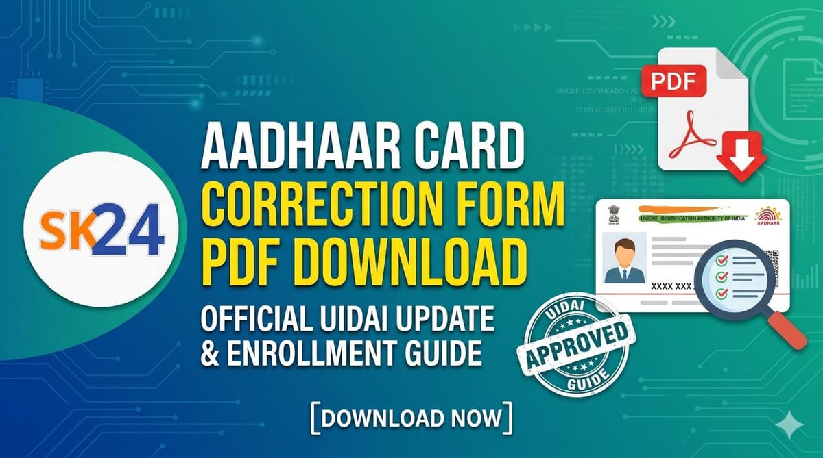 Aadhaar Card Correction Form PDF Download: Official UIDAI Update & Enrollment Guide